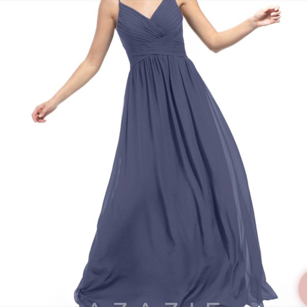 Azazie Blake Bridesmaids Dress in "Stormy"